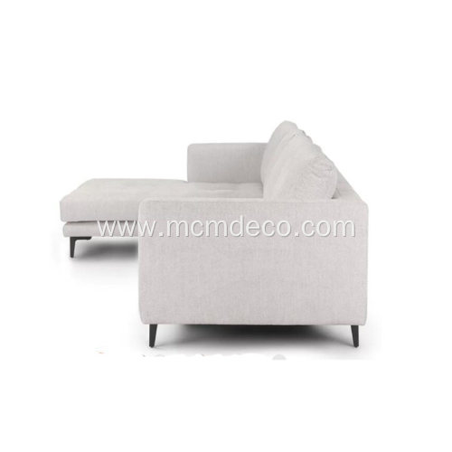 Parker Coconut White Fabric Left Sectional Sofa